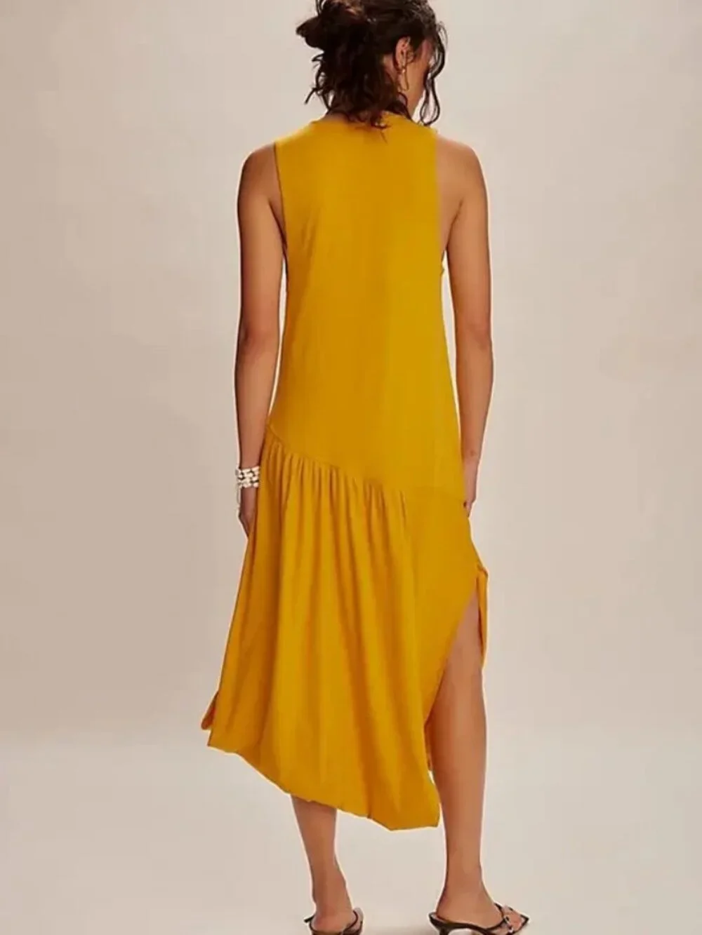 Free People Monika Midi Dress Sleeveless Free Est Asymmetrical Bubbled S